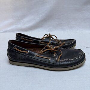 Sperry Top Sider Mens 10.5 Brown Leather Boat Shoes Coastal Beach Travel Leather
